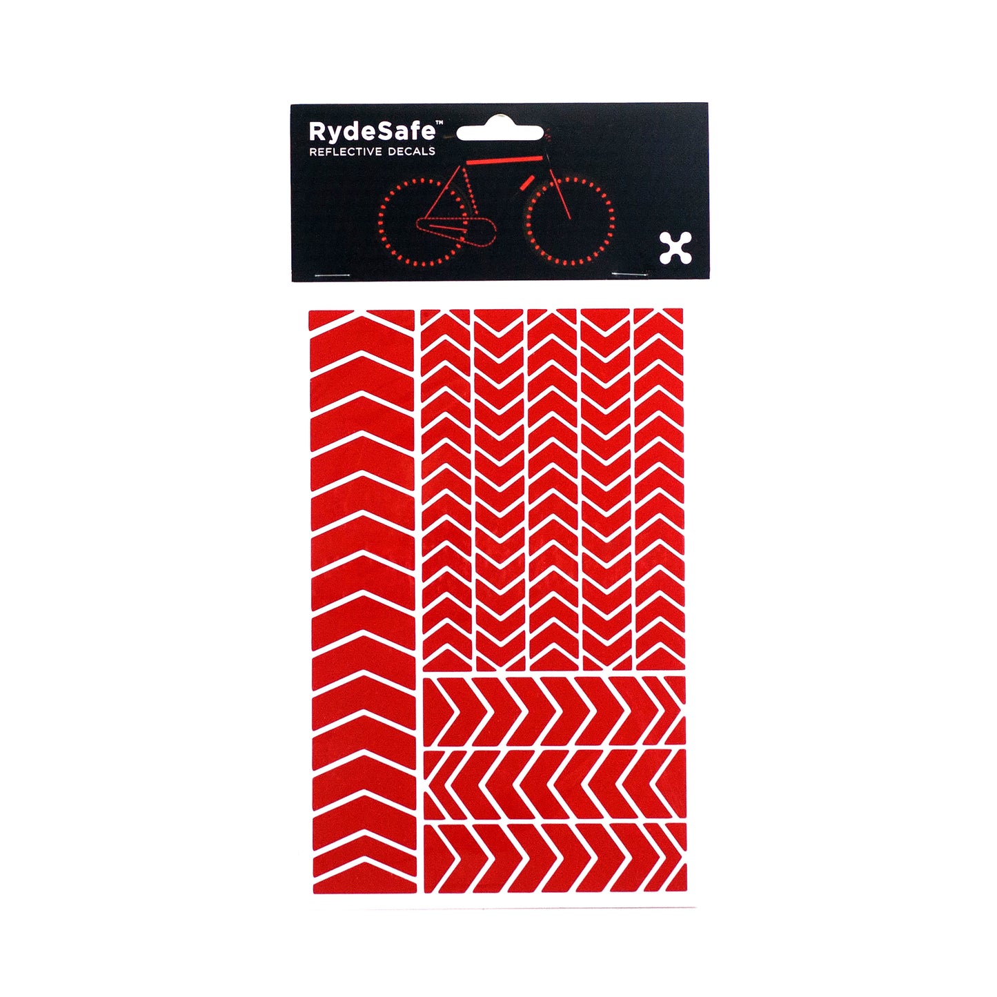 RydeSafe Reflective Bike Stickers - Chevron red