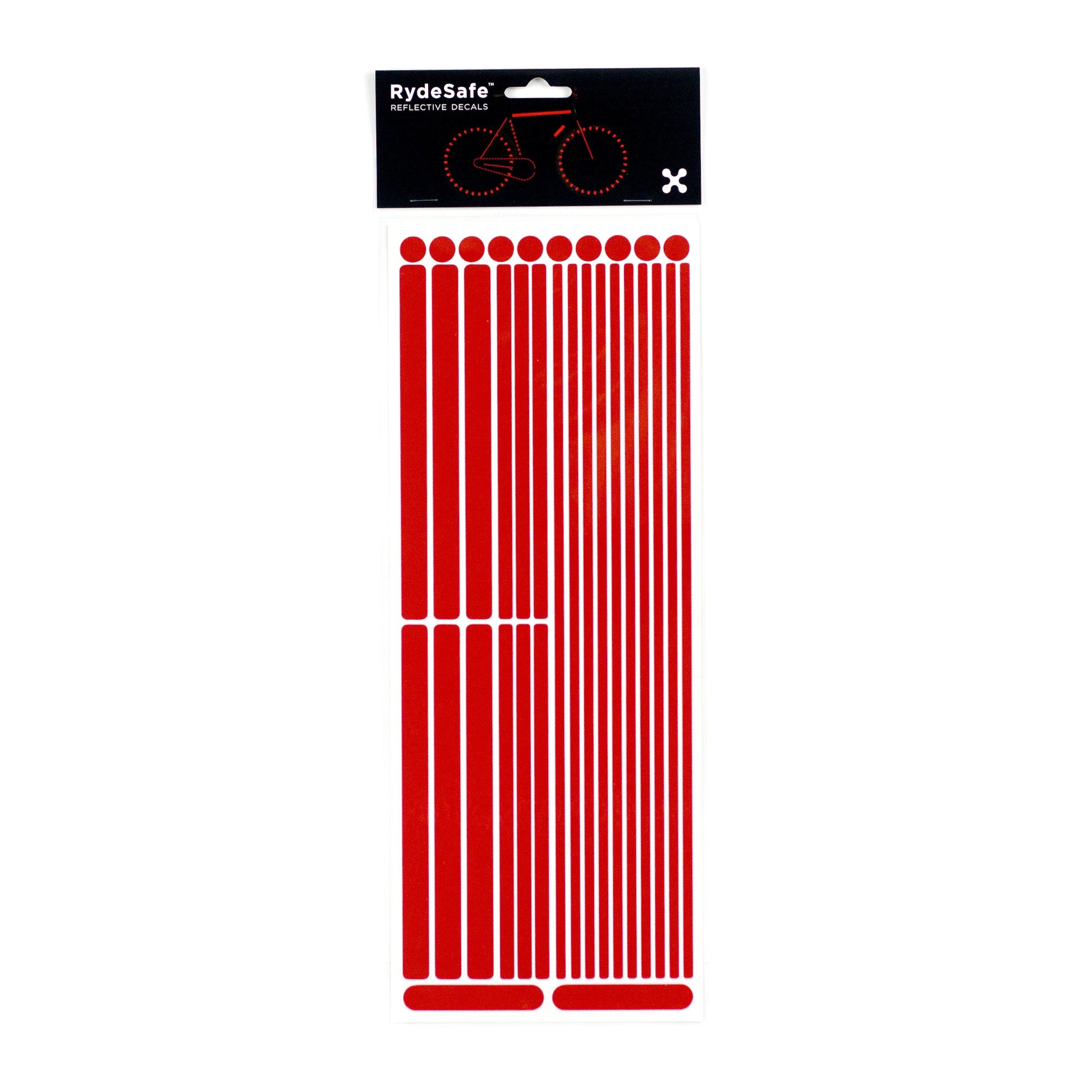 RydeSafe Reflective Stickers Multi-Shape Kit - reflective tape- red
