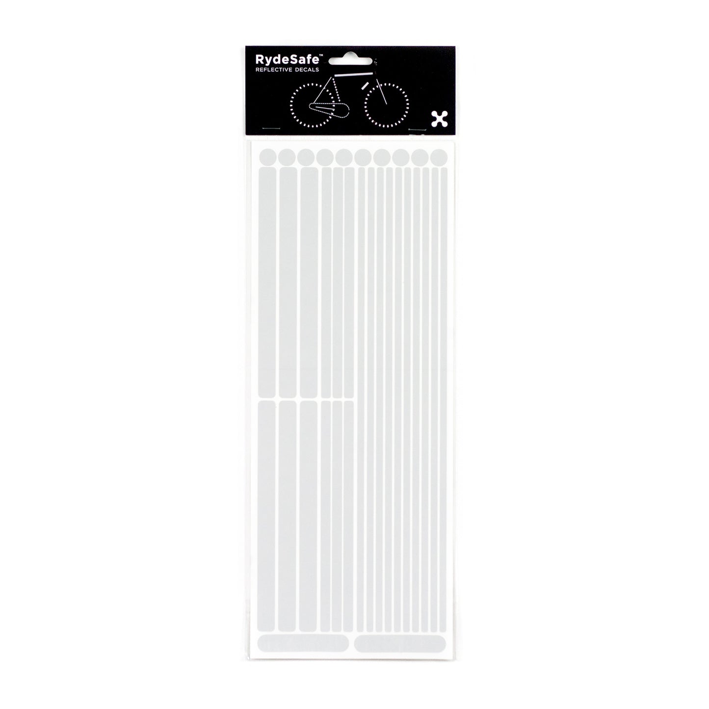 RydeSafe Reflective Stickers Multi-Shape Kit - reflective tape- - white
