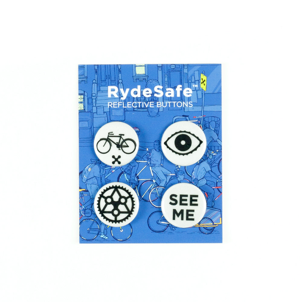 RydeSafe Reflective Buttons For Bike Safety