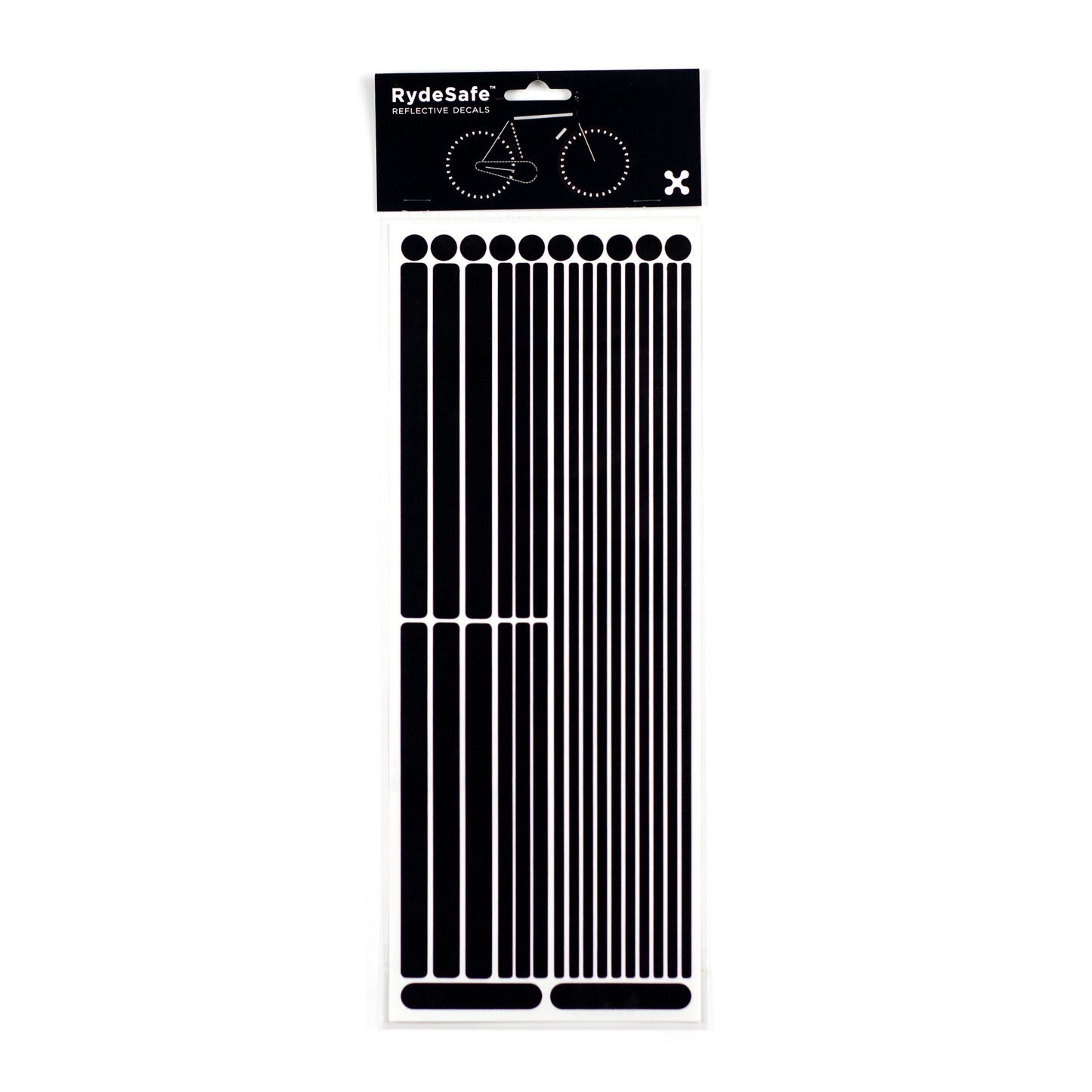 RydeSafe Reflective Stickers Multi-Shape Kit - black