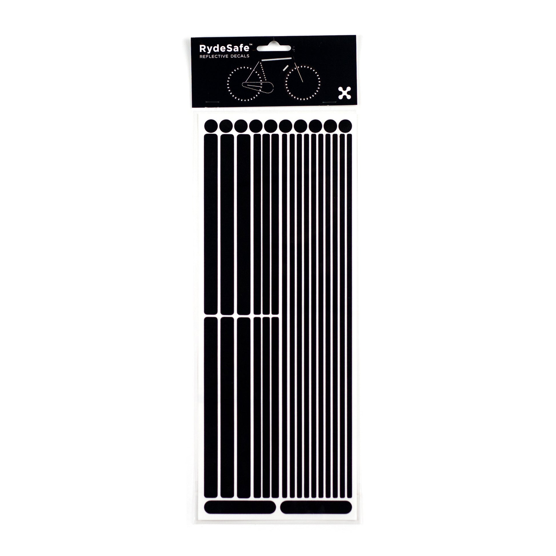 RydeSafe Reflective Stickers Multi-Shape Kit - black