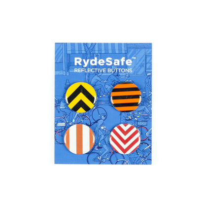 RydeSafe Reflective Buttons Kits - Road Sign Theme (4 PACK)