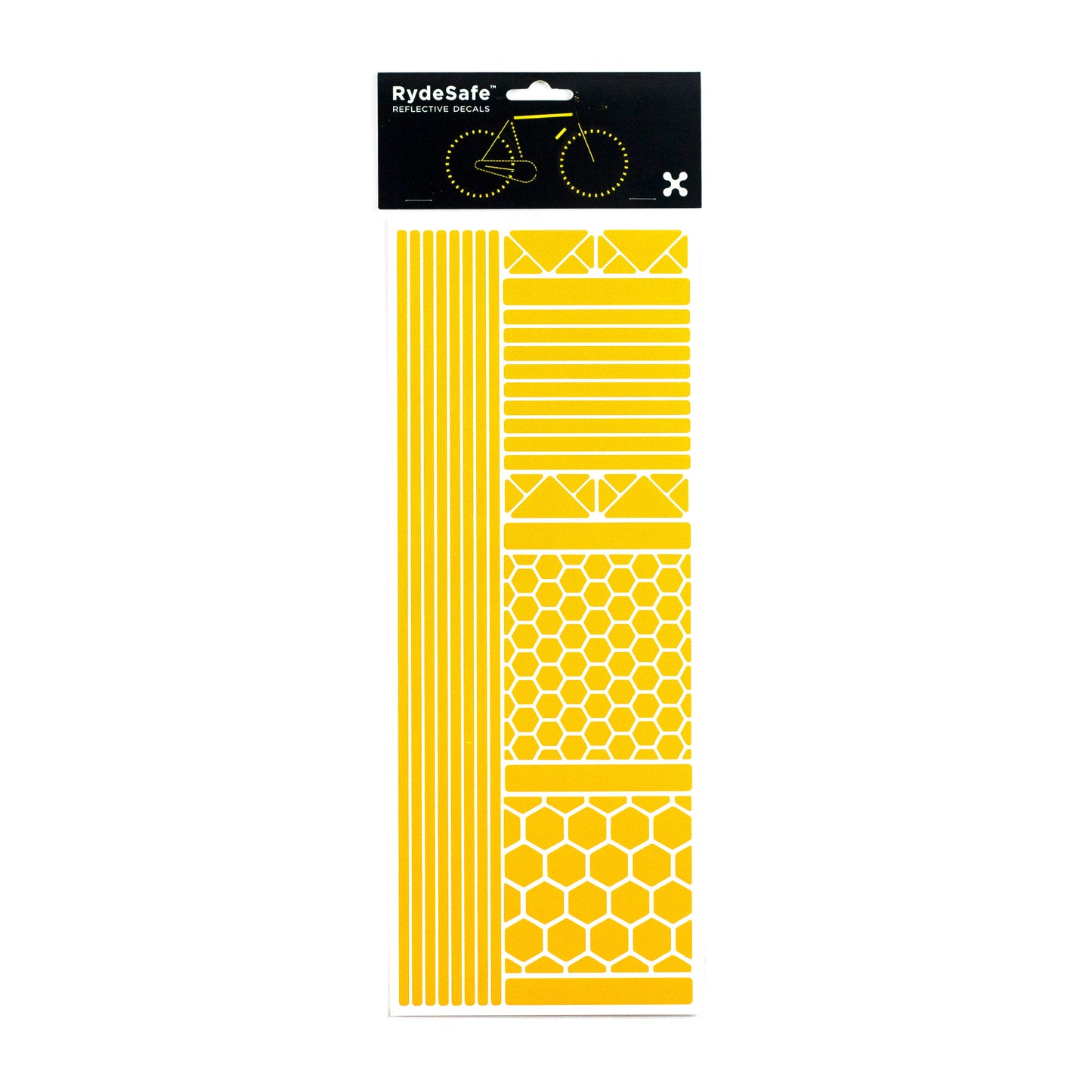 RydeSafe Reflective multi shape stickers yellow for bike helmet motocycle