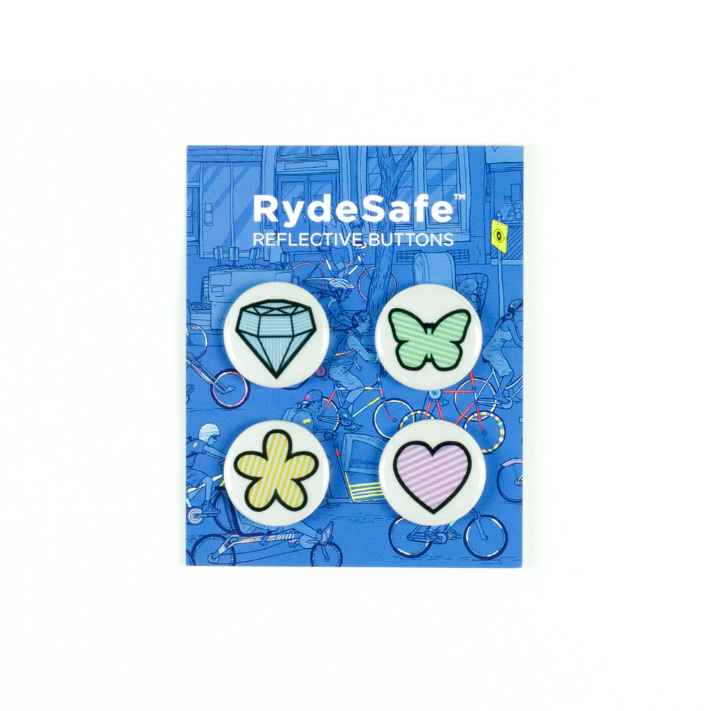 RydeSafe Reflective Buttons Kits - Cuteness Theme (4 PACK)