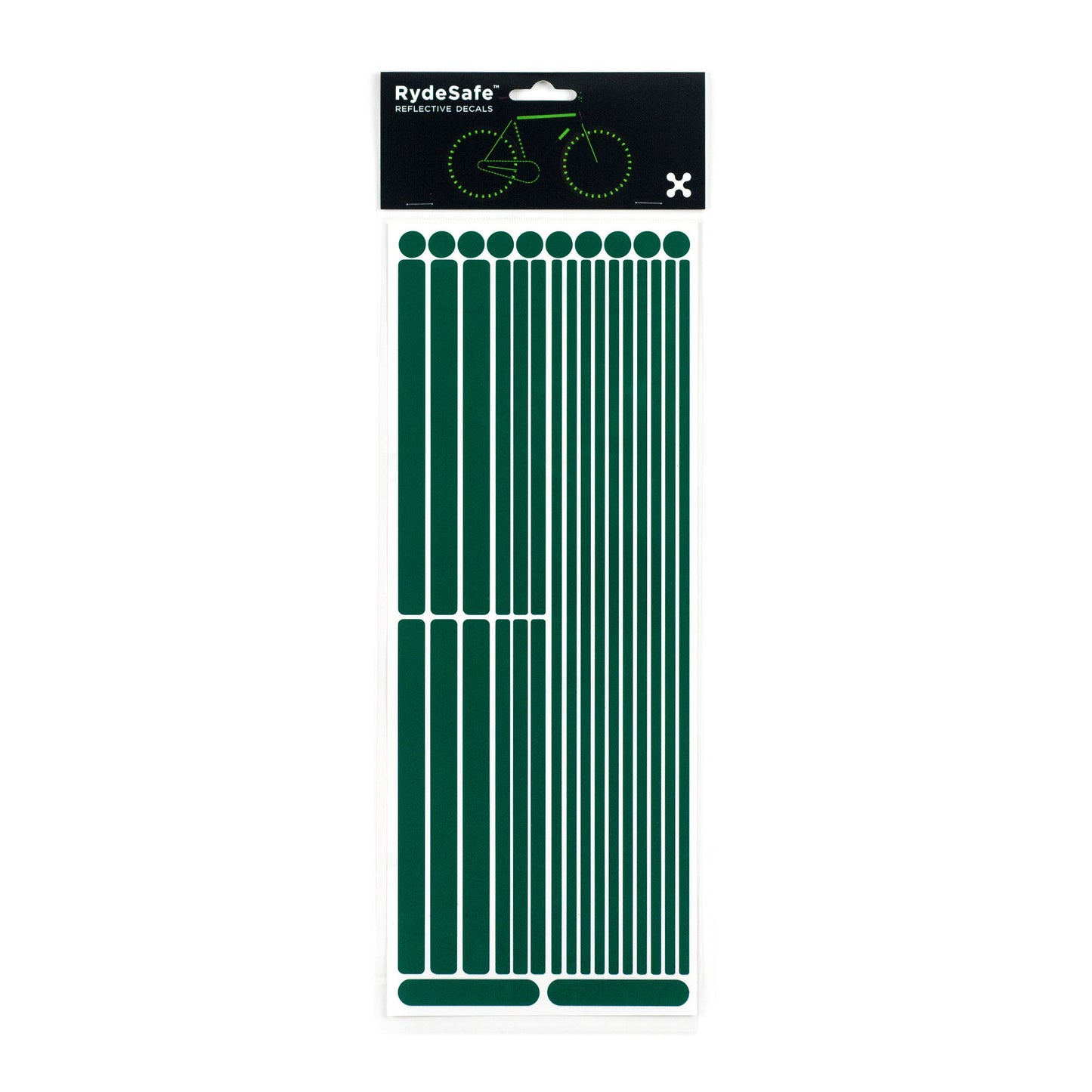 RydeSafe Reflective Stickers Multi-Shape Kit - green