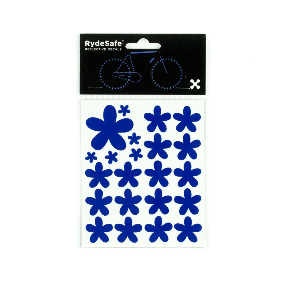 RydeSafe Reflective Decals - Flowers Kit (blue)