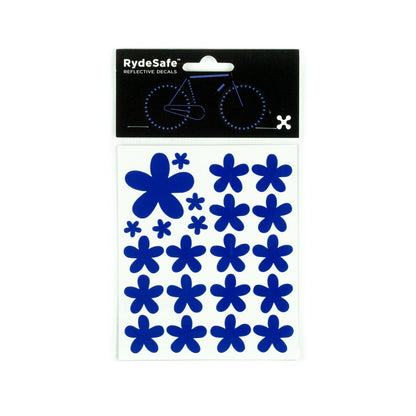RydeSafe Reflective Decals - Flowers Kit (blue)