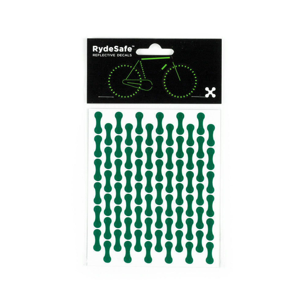 RydeSafe Reflective Decals - Chain Wrap Kit (green)