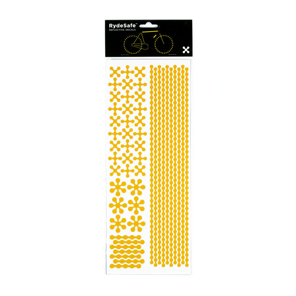 RydeSafe Reflective Decals - Modular Kit - Jumbo (yellow) bike stickers