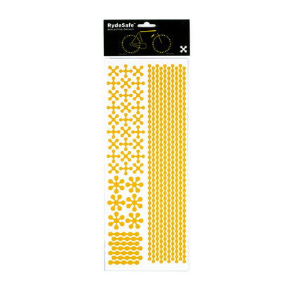 RydeSafe Reflective Decals - Modular Kit - Jumbo (yellow) bike stickers