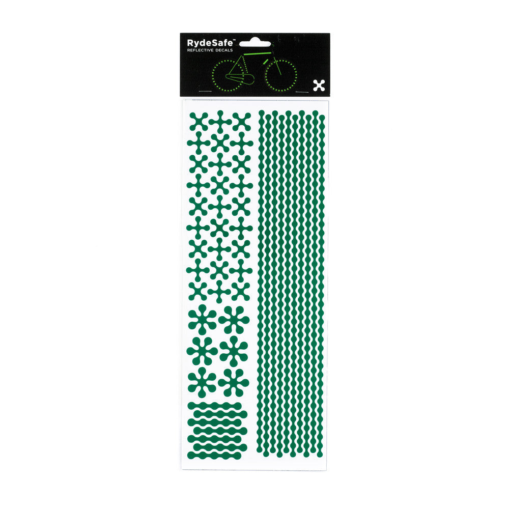 RydeSafe Reflective Decals - Modular Kit - Jumbo (green)