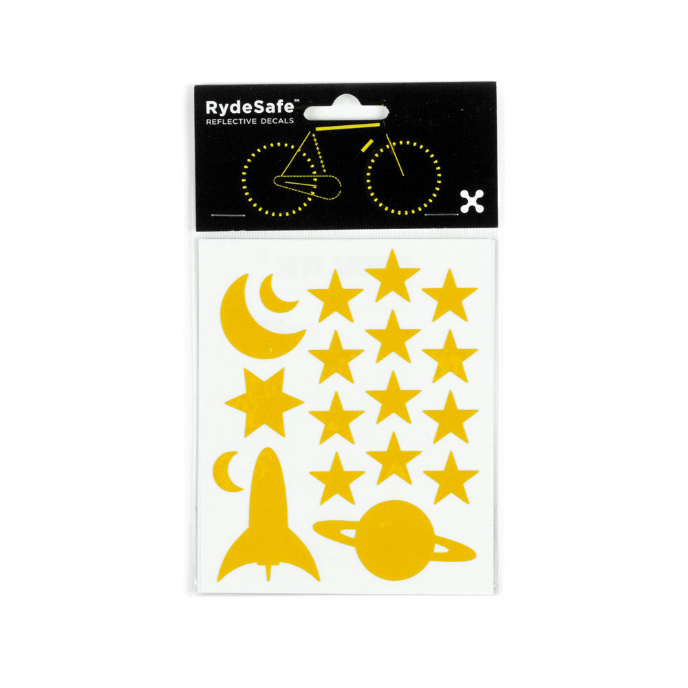 RydeSafe Reflective Decals - Outer Space Kit (yellow)