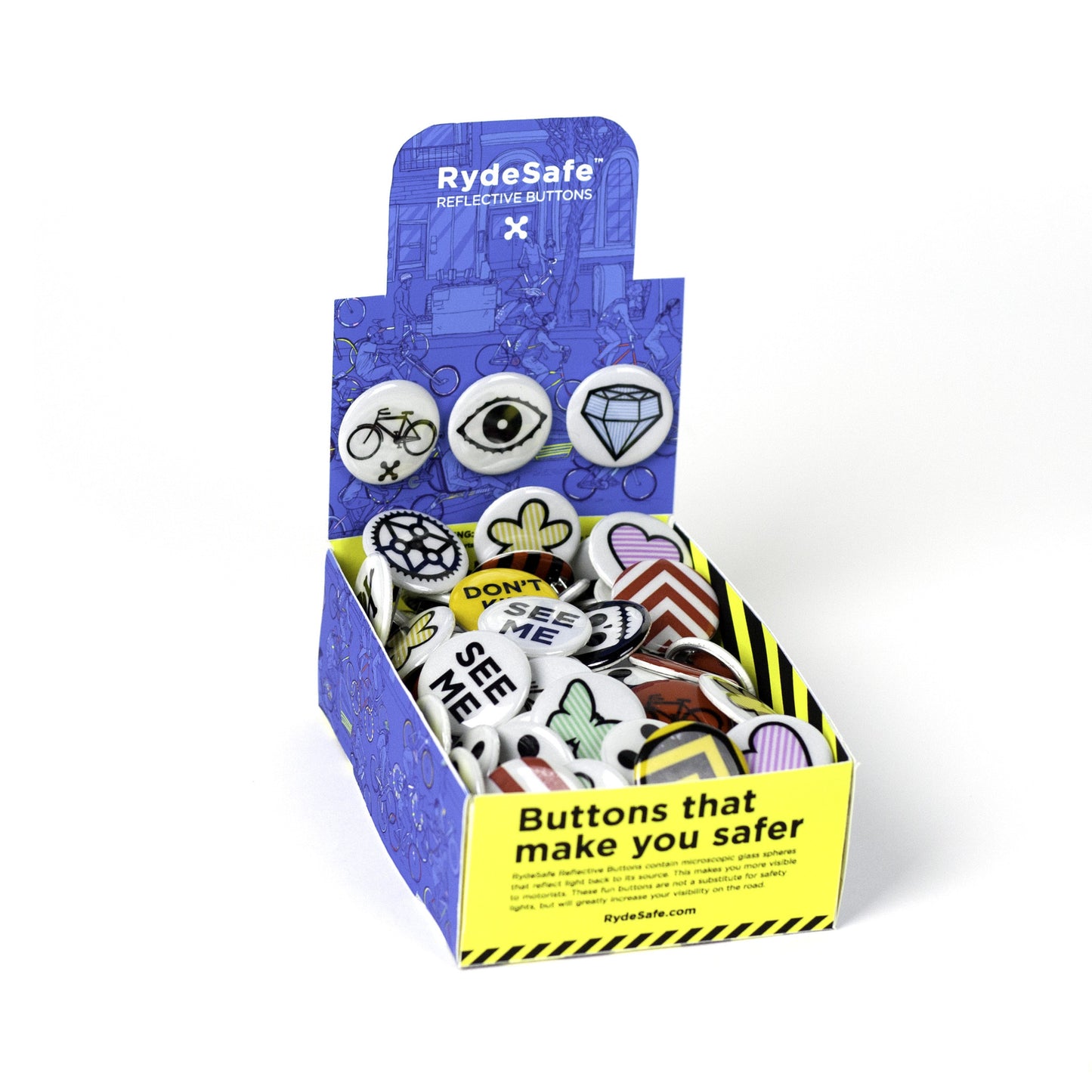 RydeSafe Reflective Button Box (120 Buttons)