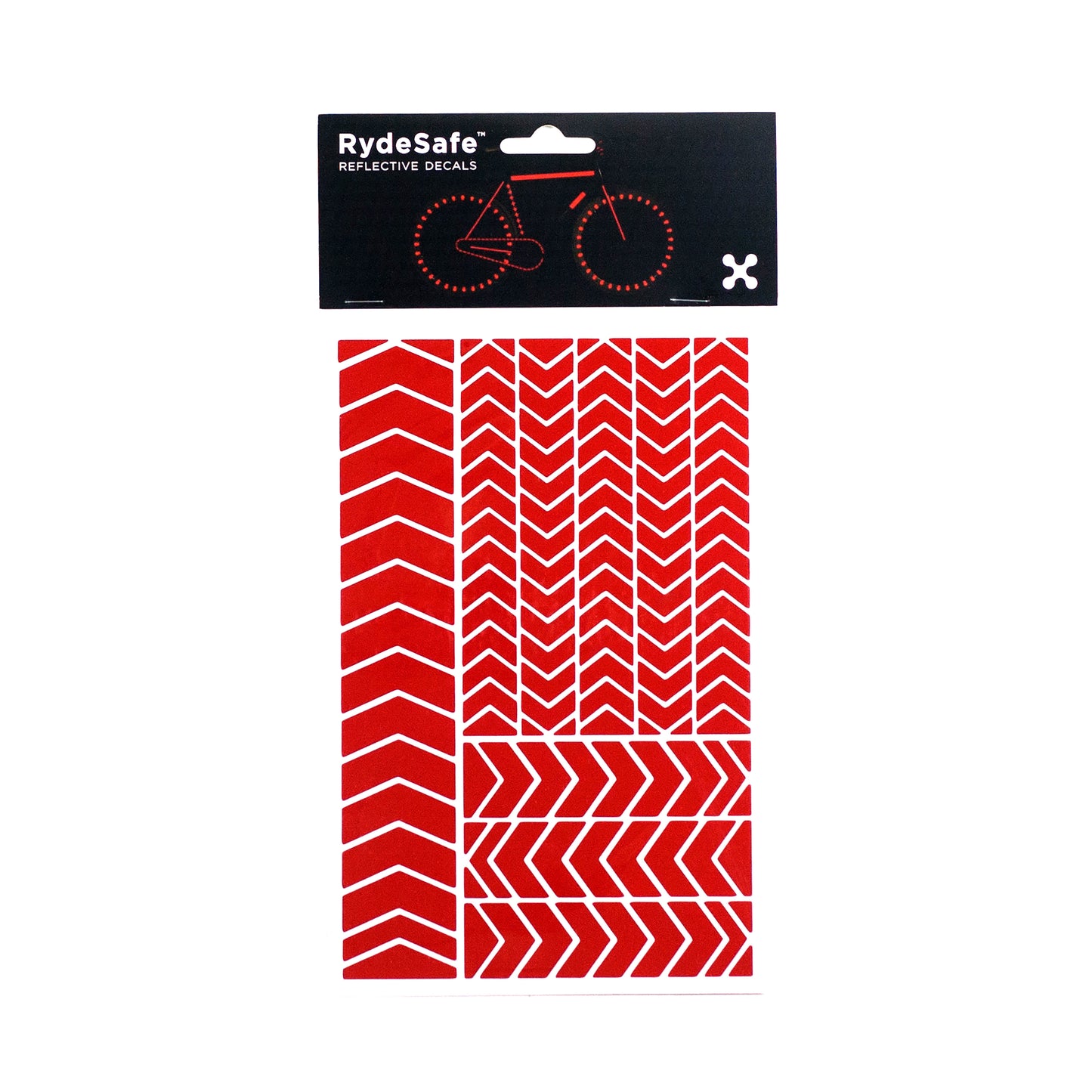RydeSafe Reflective Bike Stickers -  Chevron red