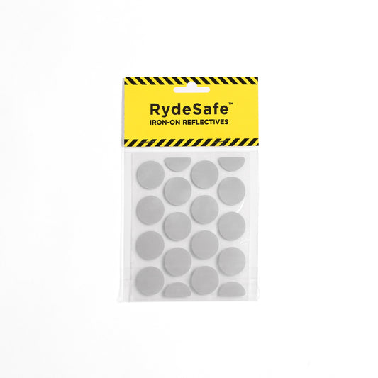 RydeSafe Iron-On Reflectives - SMALL - 1" Diameter Dots - Made with 3M  Heat-Applied Transfer Tape