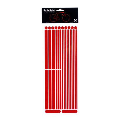 RydeSafe Reflective Stickers Multi-Shape Kit - reflective tape- red