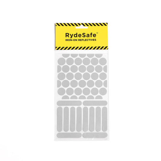 RydeSafe reflective iron-on decals made with 3M heat-applied transfer tape