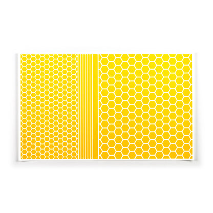 RydeSafe Reflective Hexagon Stickers XL kit - yellow