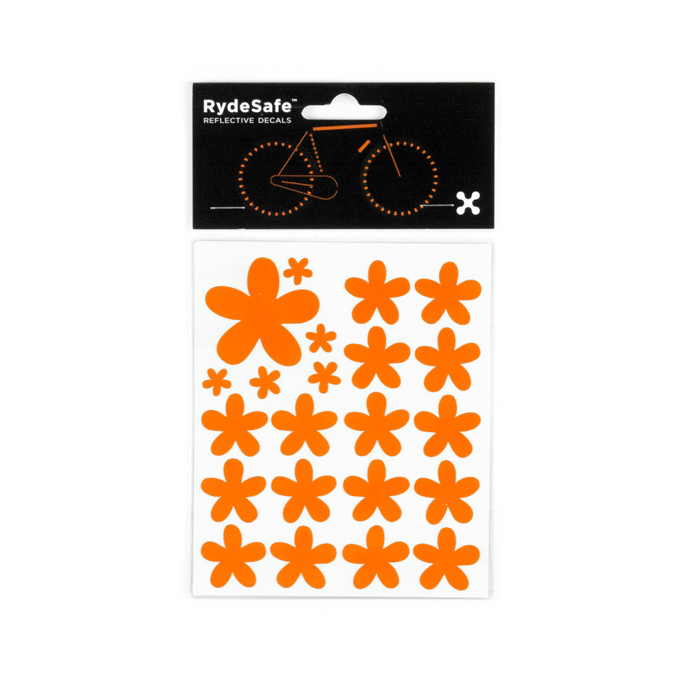 RydeSafe Reflective Decals - Flowers Kit (orange)
