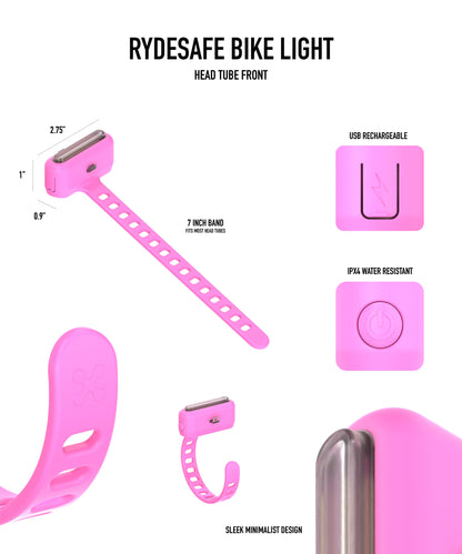 Rechargeable Bike Like for head tube mount  - pink