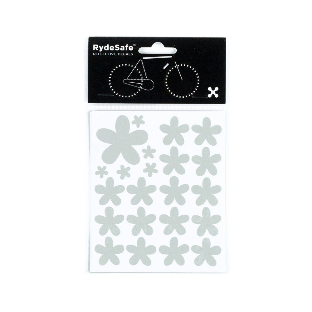 RydeSafe Reflective Decals - Flowers Kit (white)