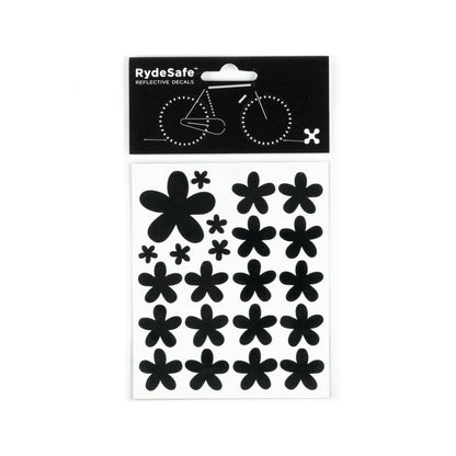 RydeSafe Reflective Decals - Flowers Kit (black)