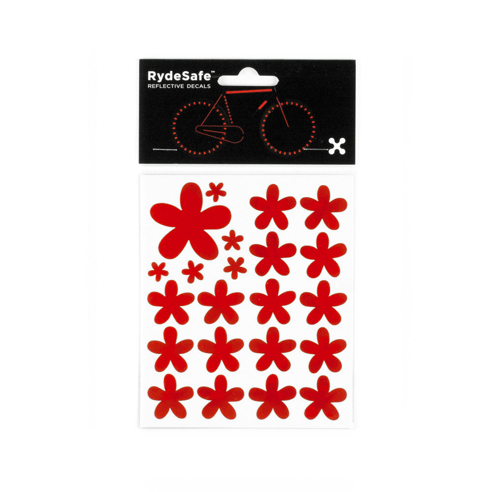 RydeSafe Reflective Decals - Flowers Kit (red)