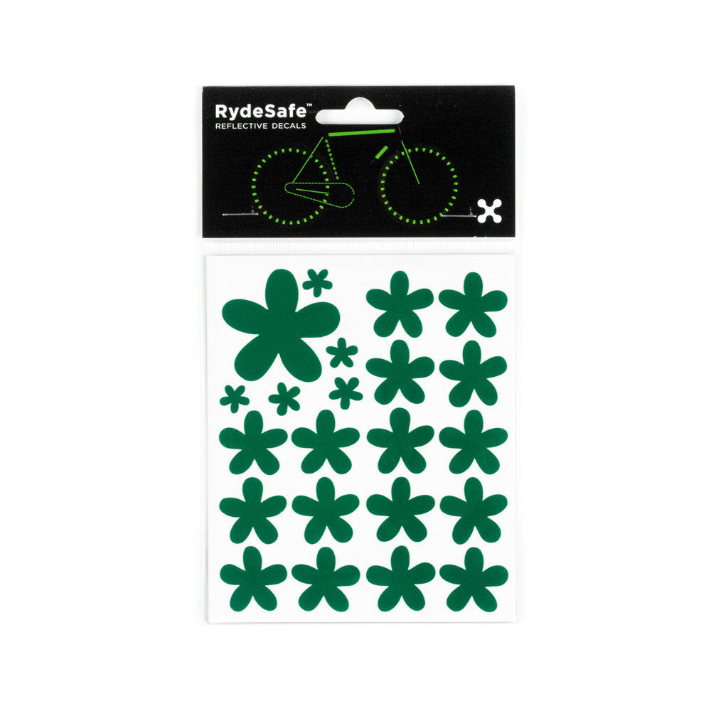 RydeSafe Reflective Decals - Flowers Kit (green)