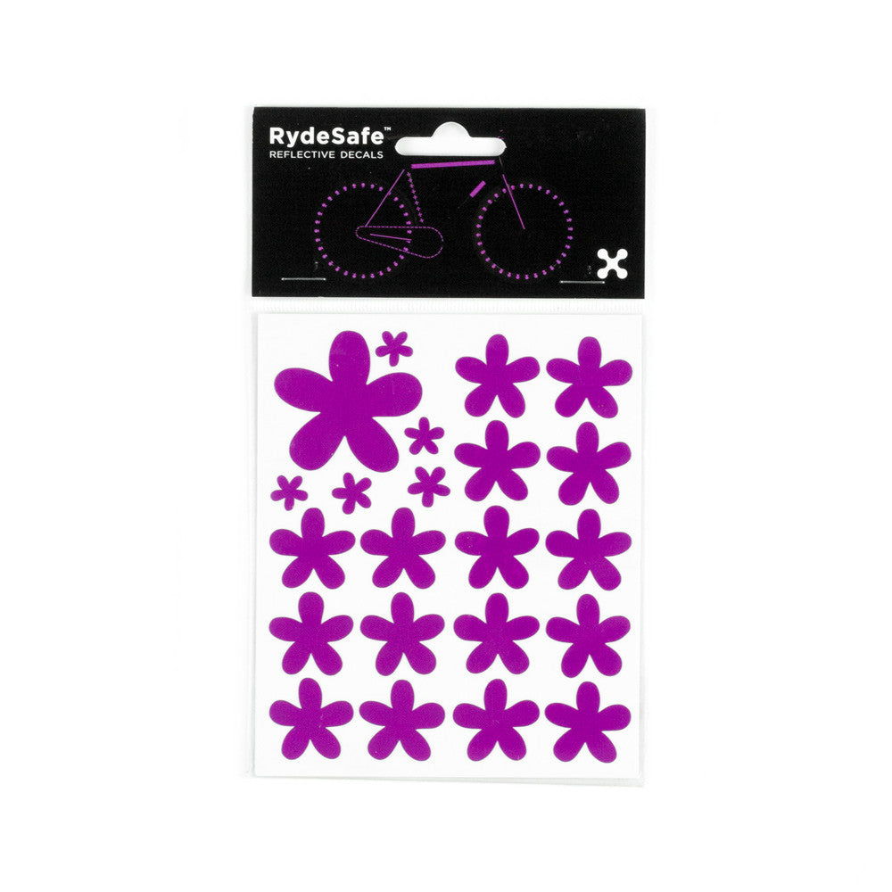 RydeSafe Reflective Decals - Flowers Kit (violet)