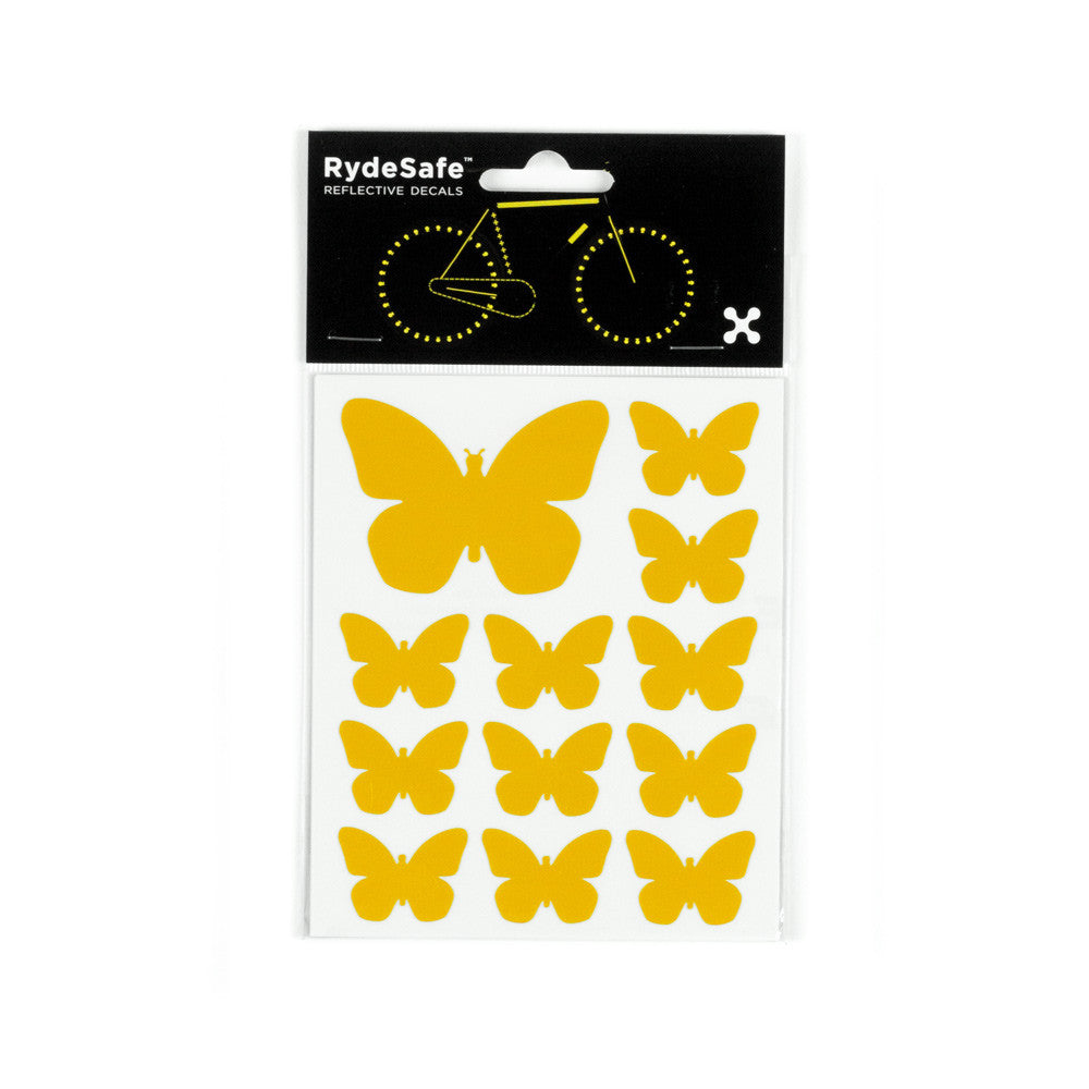 RydeSafe Reflective Decals - Butterflies Kit (yellow)