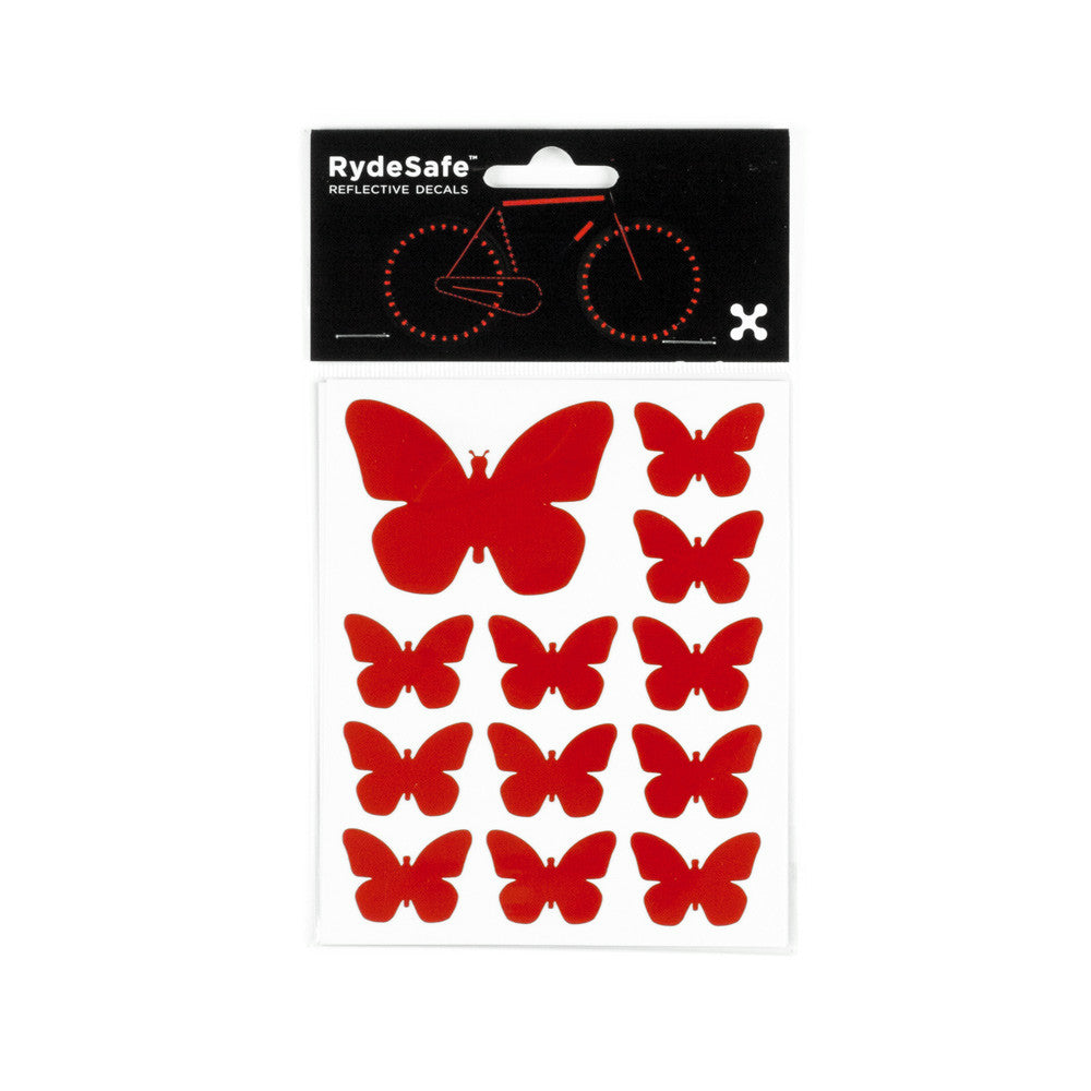 RydeSafe Reflective Decals - Butterflies Kit (red)