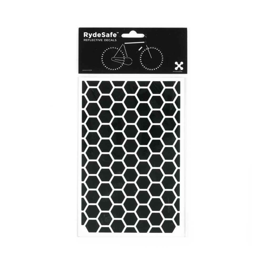 RydeSafe Reflective Decals - Hexagon Kit - Large (black)