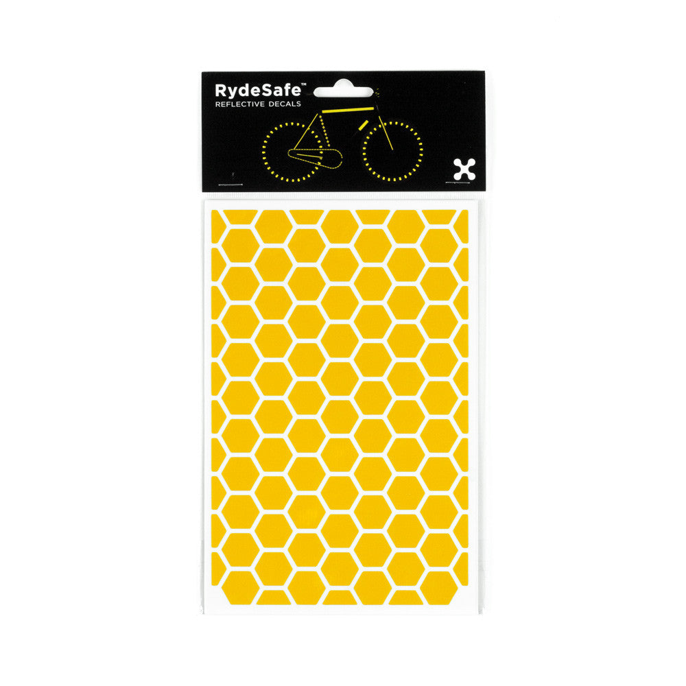 RydeSafe Reflective Decals - Hexagon Kit - Large (yellow)