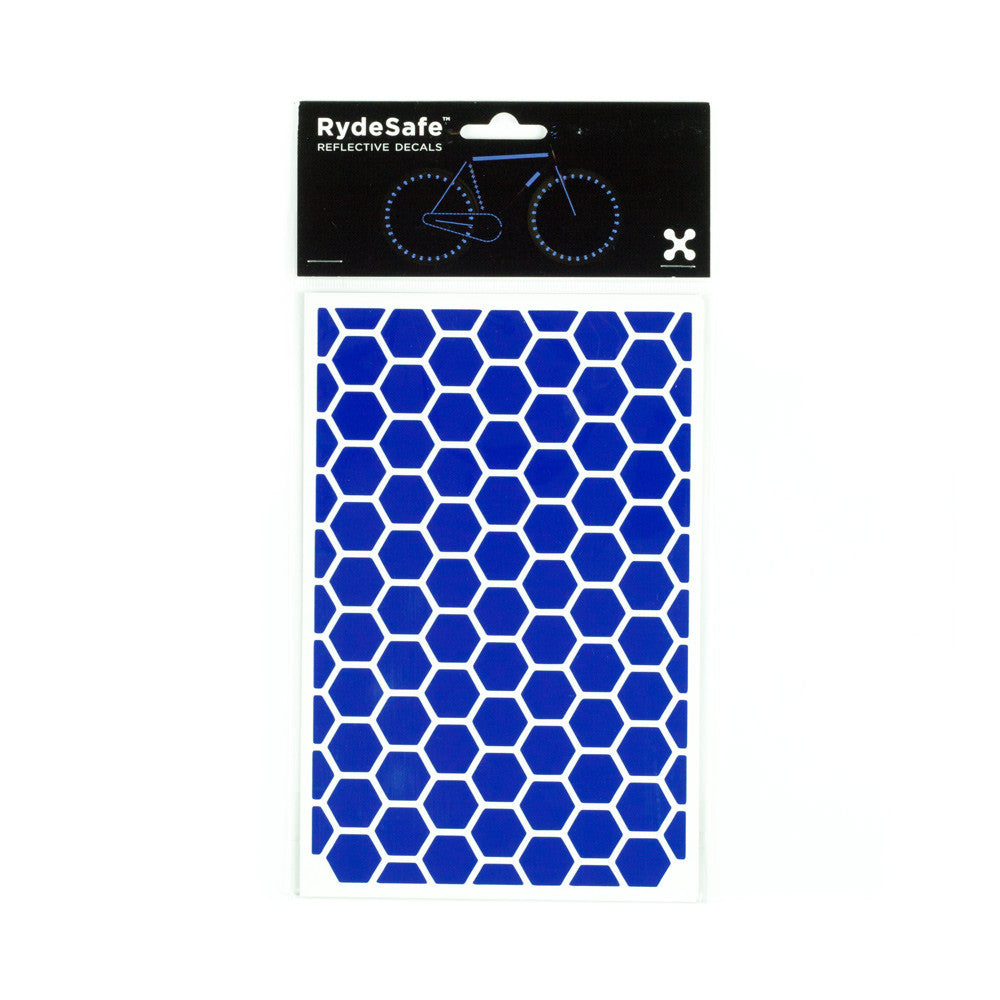 RydeSafe Reflective Decals - Hexagon Kit - Large (blue)