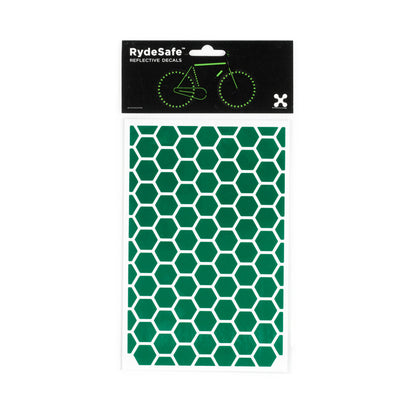 RydeSafe Reflective Decals - Hexagon Kit - Large (green)