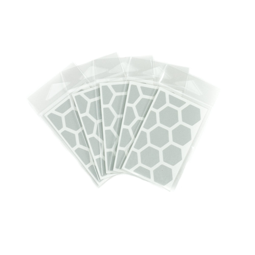 RydeSafe Reflective Decals - Hexagon Mini 5 Pack (white)