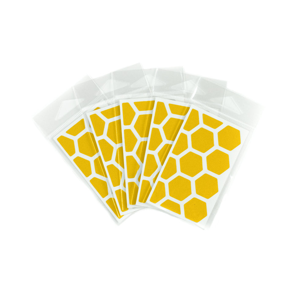 RydeSafe Reflective Decals - Hexagon Mini 5 Pack (yellow)