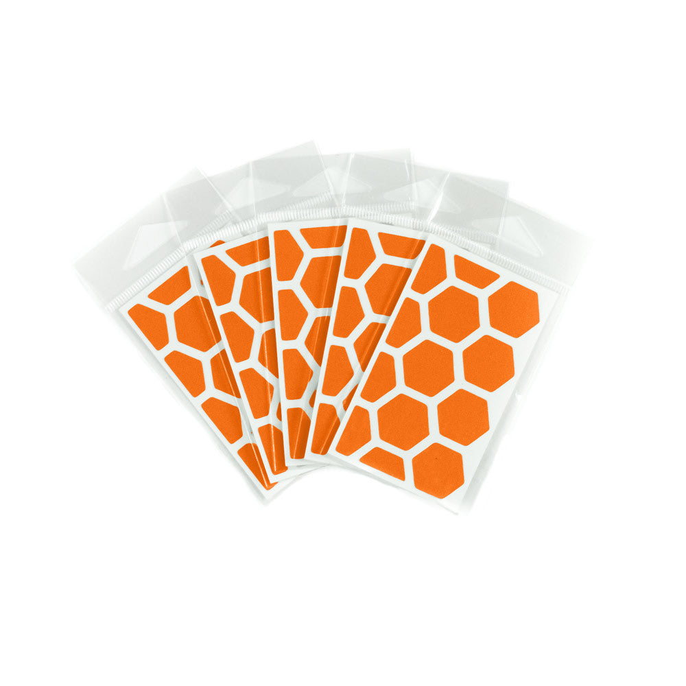 RydeSafe Reflective Decals - Hexagon Mini 5 Pack (orange)