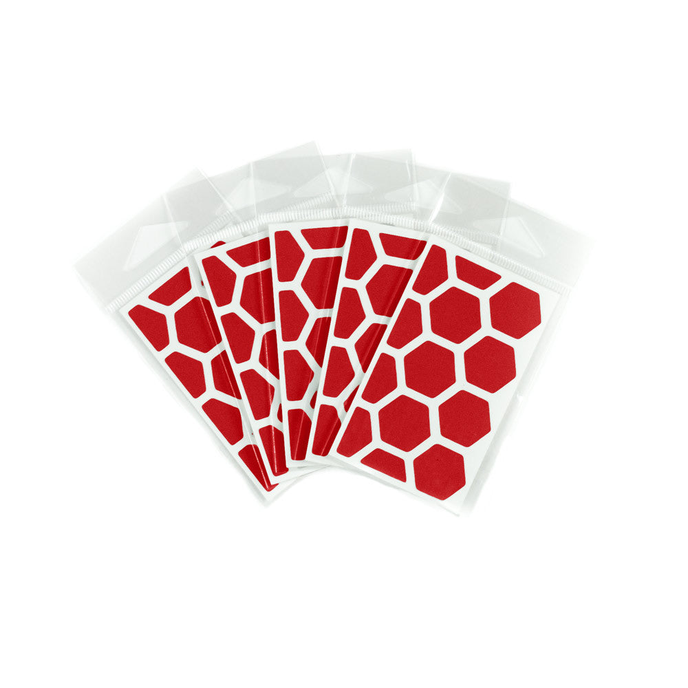 RydeSafe Reflective Decals - Hexagon Mini 5 Pack (red)