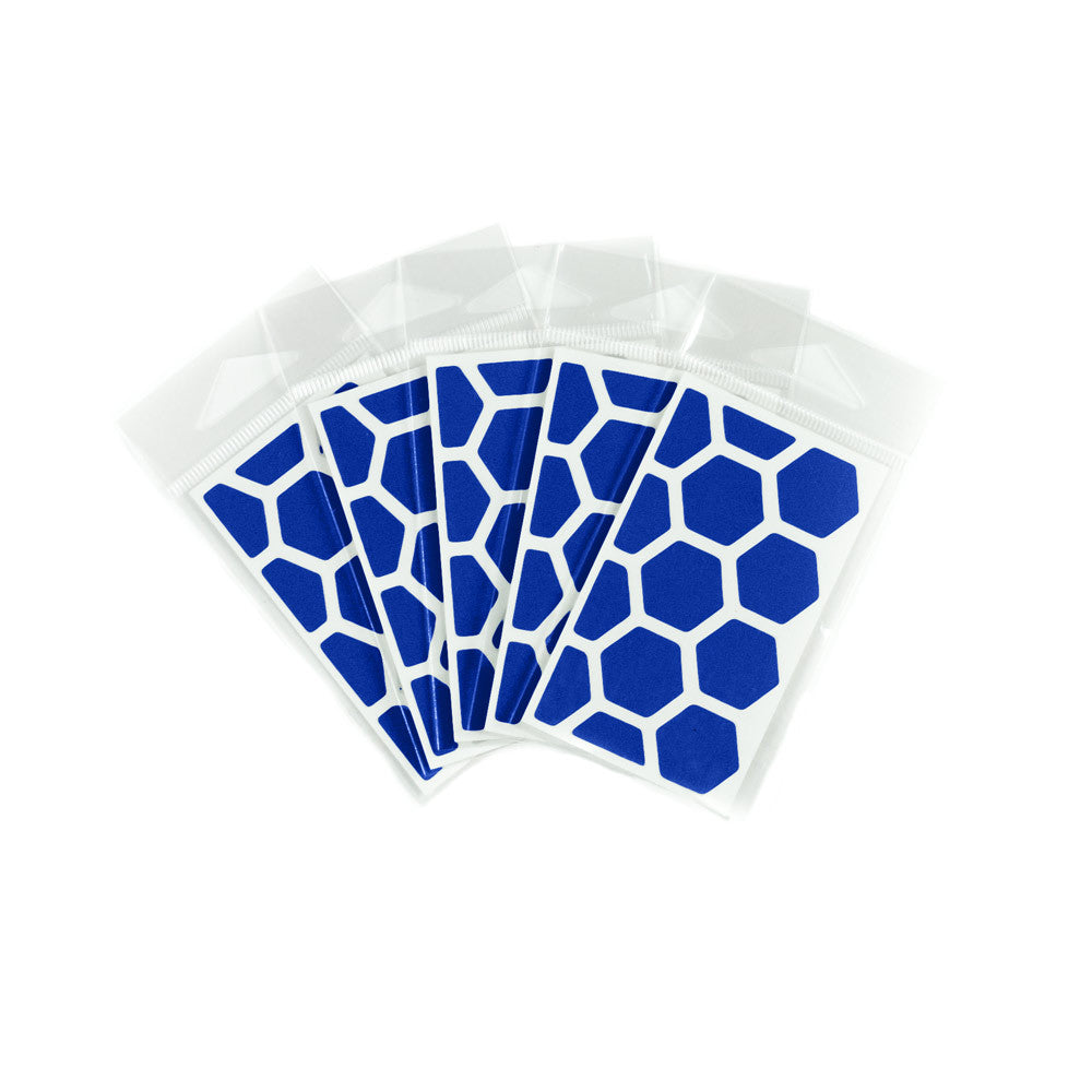 RydeSafe Reflective Decals - Hexagon Mini 5 Pack (blue)