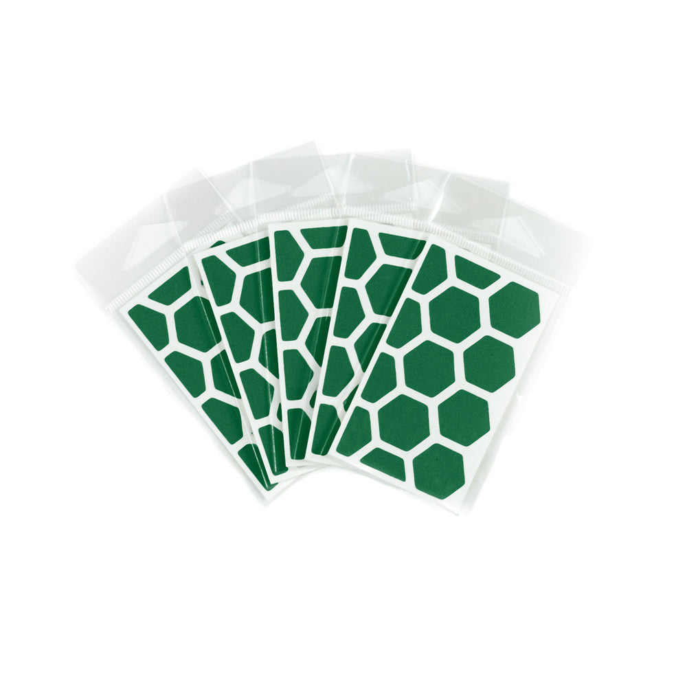 RydeSafe Reflective Decals - Hexagon Mini 5 Pack (green)