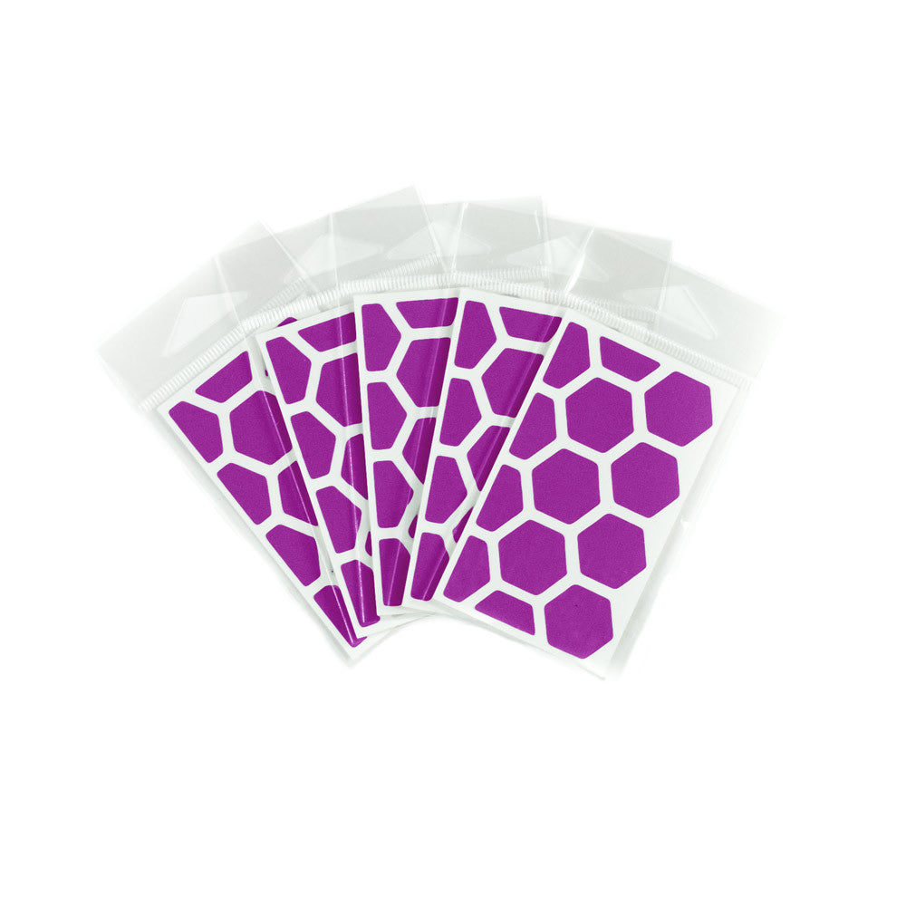 RydeSafe Reflective Decals - Hexagon Mini 5 Pack (violet)