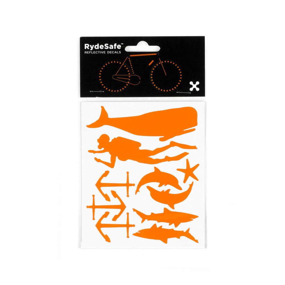 RydeSafe Reflective Decals - Nautical Kit (orange)