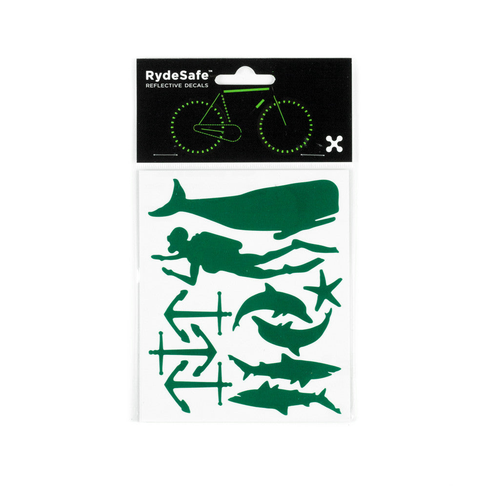 RydeSafe Reflective Decals - Nautical Kit (green)