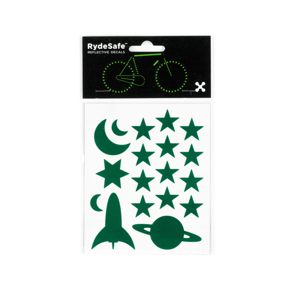 RydeSafe Reflective Decals - Outer Space Kit (green)
