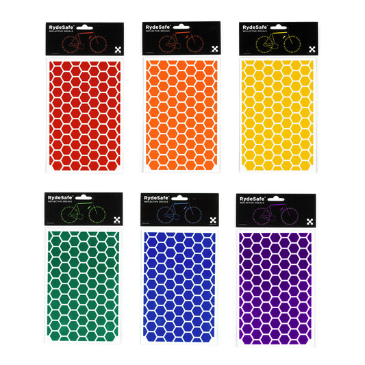 RydeSafe Reflective Stickers | 6 PACK of Large Hexagon Kits