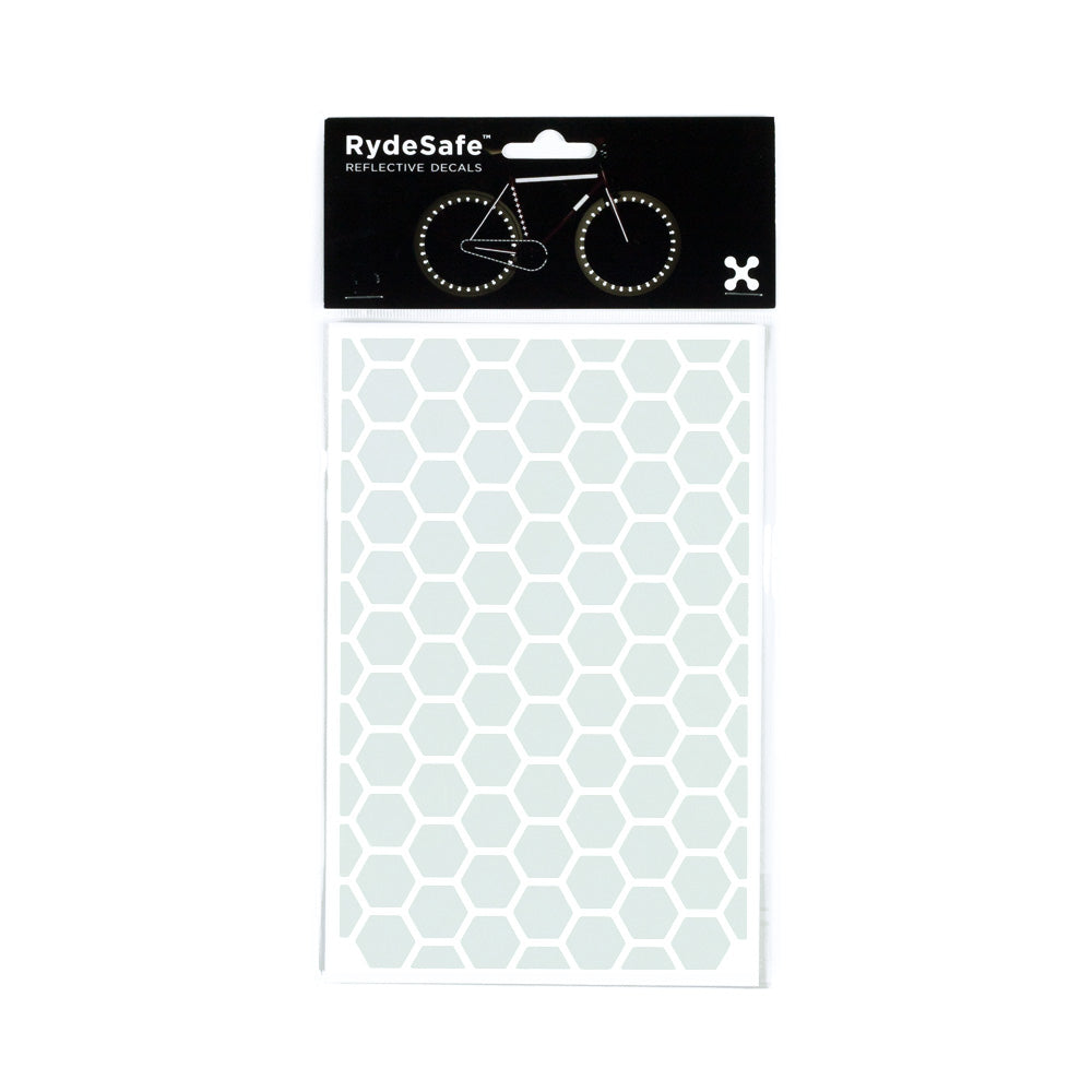 RydeSafe Reflective Hexagon Stickers Hexagon Kit - Large (white)