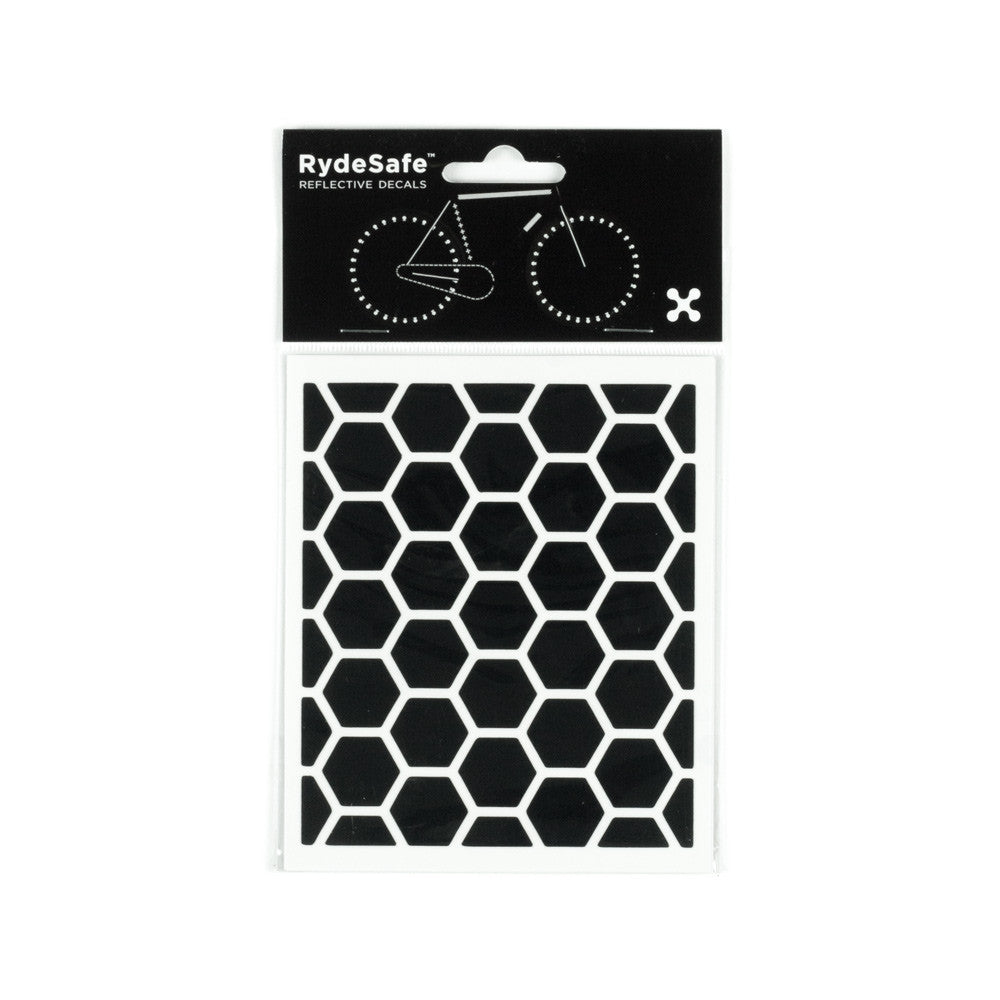 RydeSafe Reflective Decals - Hexagon Kit - Small (black)