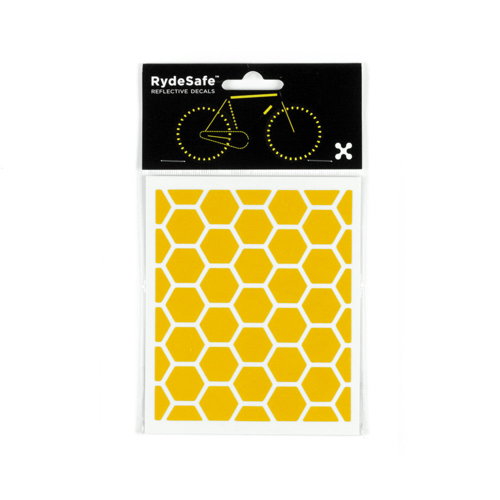 RydeSafe Reflective Decals - Hexagon Kit - Small (yellow)